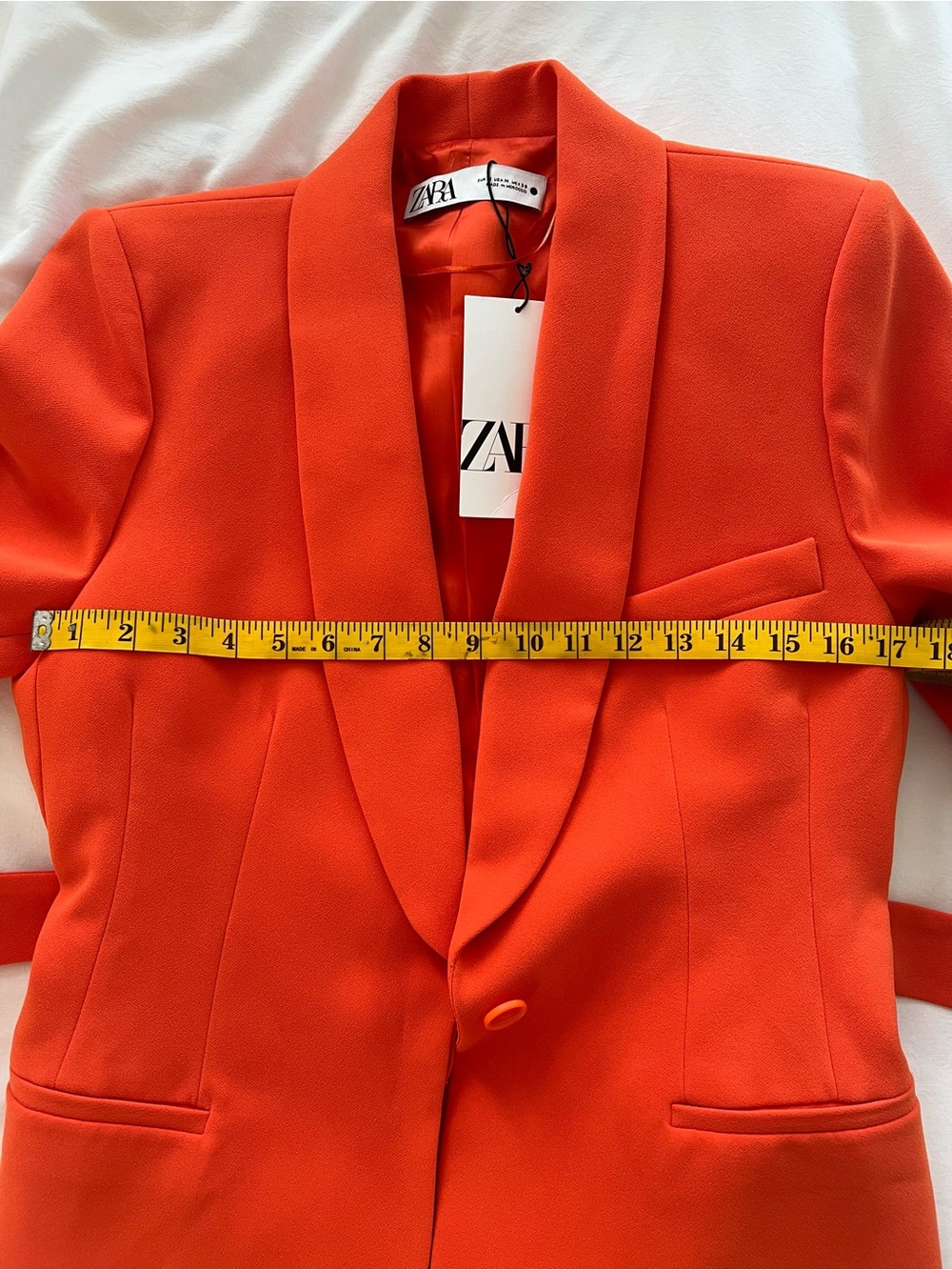 NWT Zara Orange Belted Tuxedo Blazer & Trouser Suit Set Size M - Picture 12 of 13